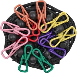 Reis waslijn - Kampeeraccessoires - Buiten drogen - 12 kleurrijke clips - 3.5 meter - Zwart — thumbnail 1
