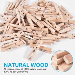 Houten Wasknijpers - Kleding Clips - Kleding Ophangen - Natuurlijk Hout - 100 Stuks - Houtkleur — thumbnail 3