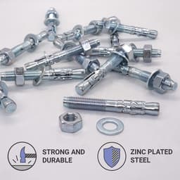 Wigankers M12 - Metalen pluggen boutanker - Beton bevestiging - Verzinkt staal - 90 mm - Zilver — thumbnail 5