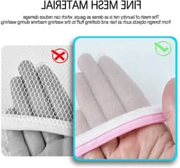 Wasnet voor Wasmachine, Waszak 50 x 60 cm, Kleine Waszak met Verborgen Rits, Bescherming tegen Vervorming en Kreukels van Kleding, Ideaal voor Delicate Stoffen en Ondergoed — thumbnail 5