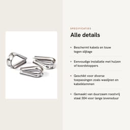Dailygoods- Staalkabel M10 - Roestvrij Staal 304 - Bevestigingsring - Kabelhuls - Slijtagebescherming - Geschikt voor Draadkabels — thumbnail 4