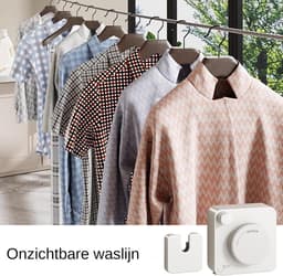Uittrekbare Waslijn - Wandwaslijn Drooglijn - Wasgoed Drogen - Ruimtebesparend Ontwerp - 20 kg Draagvermogen - Wit — thumbnail 5