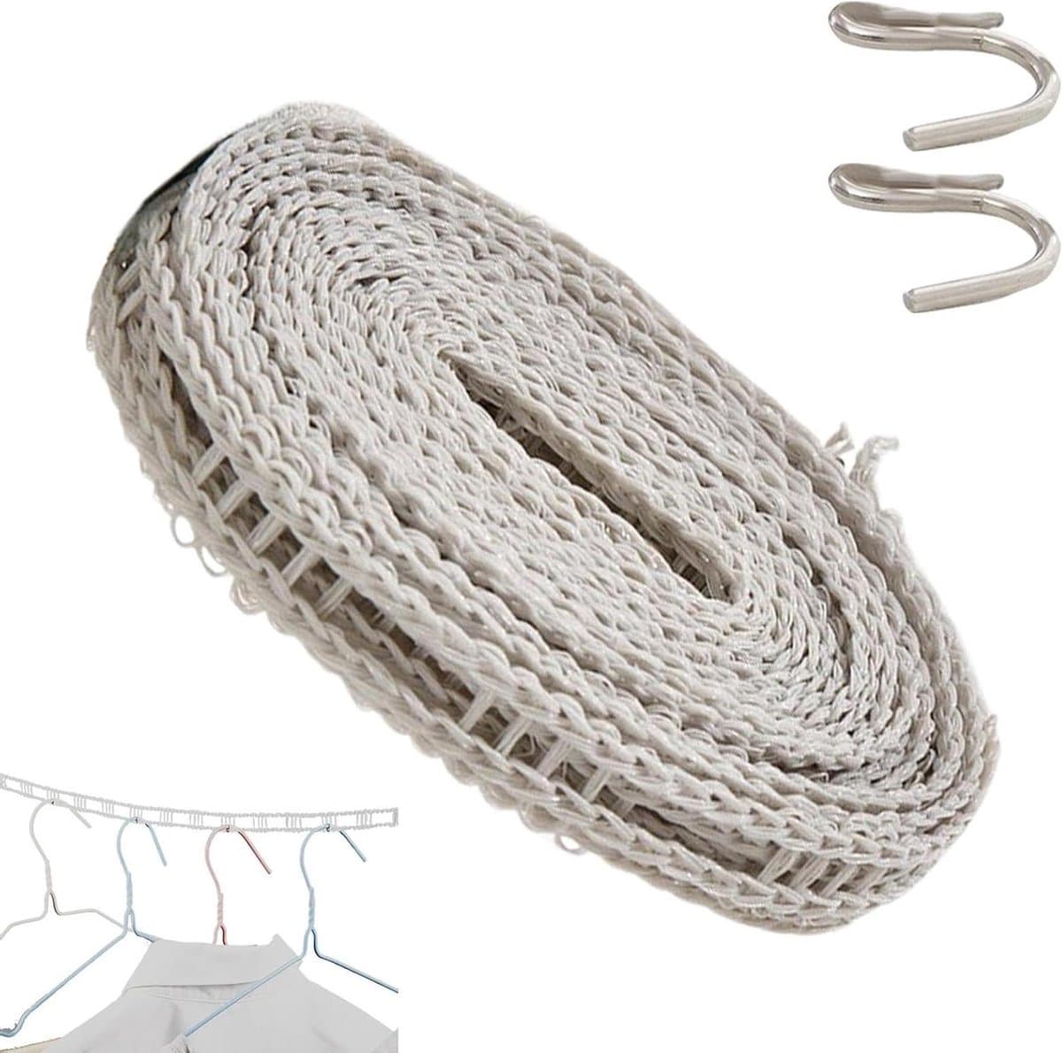 Winddichte Waslijn - Reis Droogrek - Buiten Kleding Drogen - Anti-Slip Ontwerp - 500 cm Lengte - Grijs — afbeelding 1