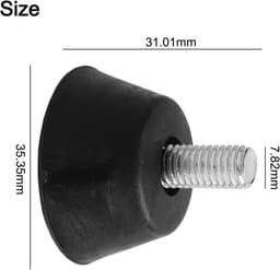 Anti-slip Rubber Voeten - Draaibank Stabilisatoren - Houtbewerking Stabiliteit - Schokabsorberend Ontwerp - 4 Stuks M8 - Zwart — thumbnail 5