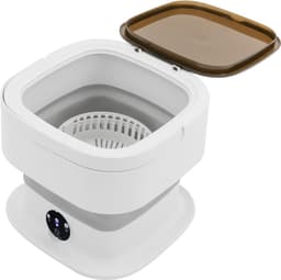Quvo® Camping Wasmachine - Mini Wasmachine - Wasmachines - 10L - met Centrifuge - Wit - 30cm x 30cm x 28cm — thumbnail 1