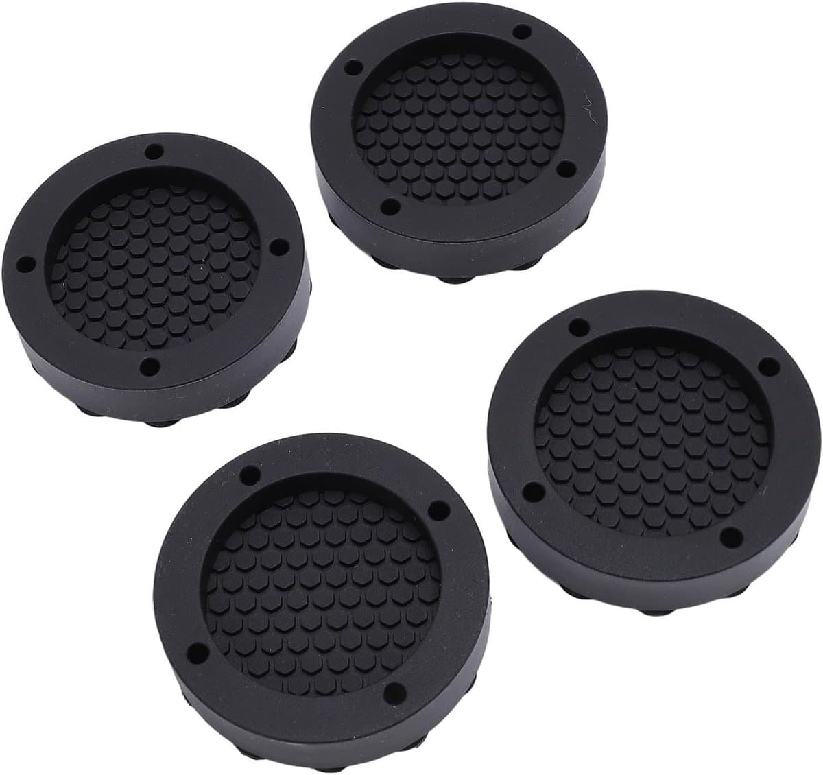 Wasmachine Trillingsdempers - Antislip Absorptiepads - Geluidsreductie - Krachtige Zuignap - 16x12x4cm - Zwart — afbeelding 1