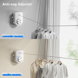 Uitschuifbare Waslijn voor Binnen en Buiten - Sterk en Roestvrijstaal — thumbnail 3
