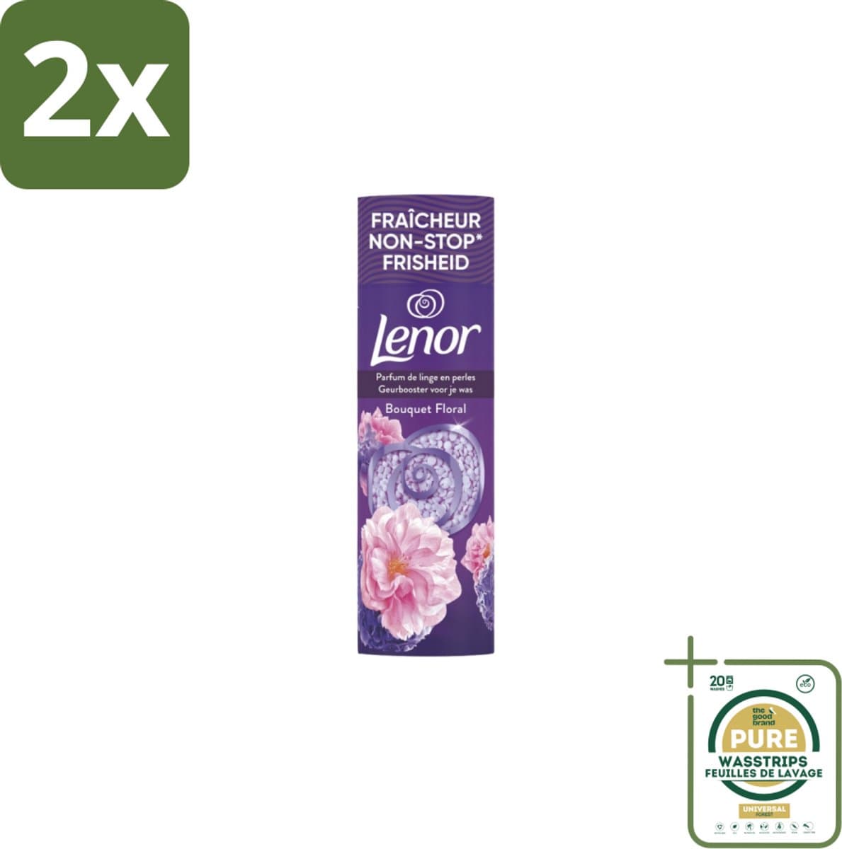 Lenor In-Wash Geurbooster Bloemen Boeket 19 wasbeurten 235 gr - Voordeelverpakking - 2 stuks - Frisse geur - Wasverzachter — afbeelding 1