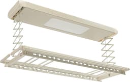 Elektrisch Droogrek - Plafond Drooglift - Was Drogen - Afstandsbediening LED - 138 x 37 cm - Wit — thumbnail 1