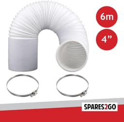 Wasdroger Ontluchtingsslang - Droger Afvoerbuis - Vocht Afvoeren - Extra Lange Flexibele Slang - 6 Meter 100mm - Wit — thumbnail 5