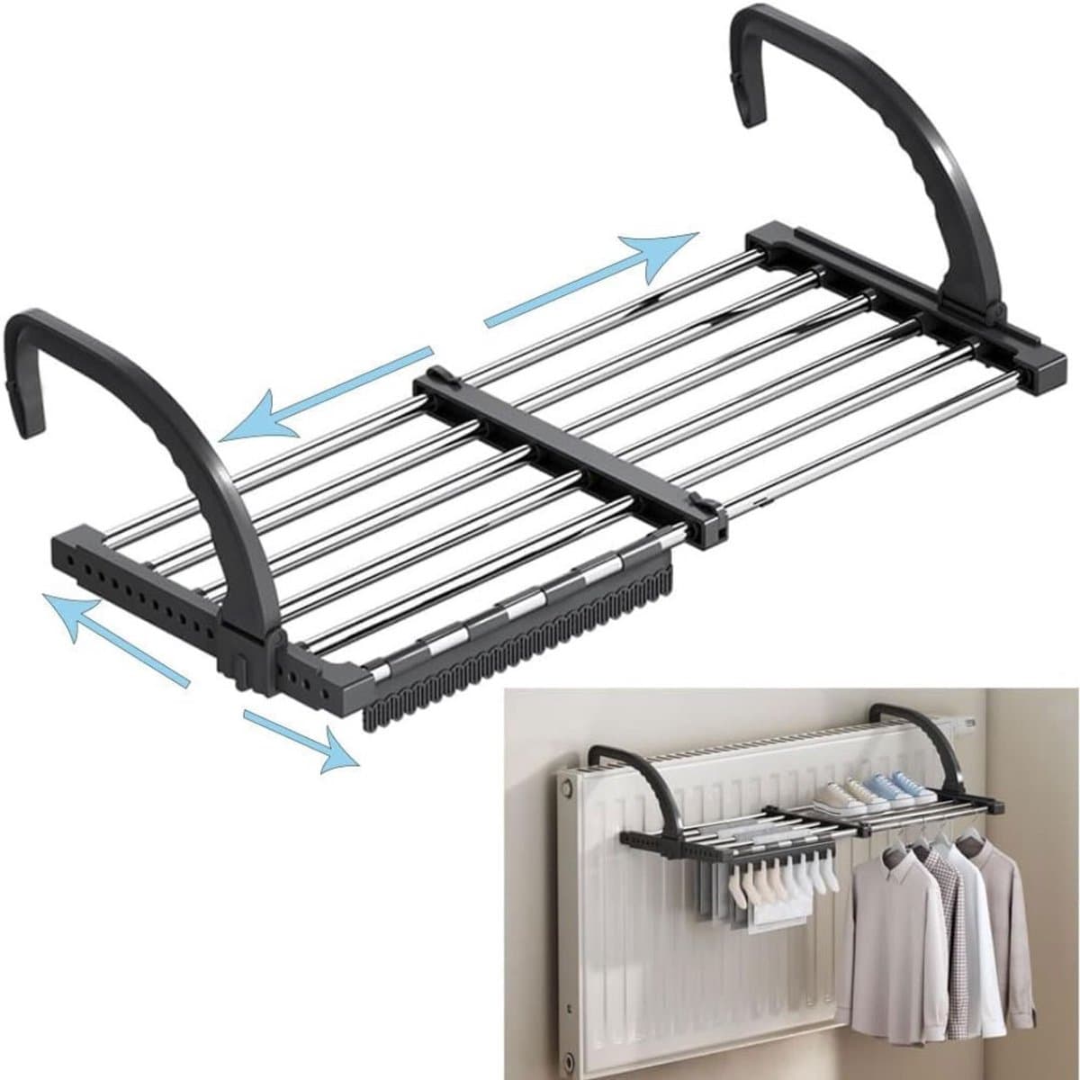 Wasrek Hangend Trapgat - Voor Radiator - Droogrek Ophangbaar — afbeelding 1
