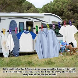 Draagbaar Waslijn voor Reizen en Camping - Uitschuifbaar — thumbnail 3