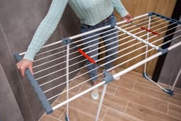 Grote wasdroogrek Torenmodel met Wielen en Zijarmen - Inklapbaar Wasrek — thumbnail 2