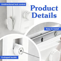 Intrekbare Waslijn - Wandwaslijn Dubbel Touw - Kleding Drogen Buiten - Anti Doorhang Systeem - 51 Meter Lengte - Wit — thumbnail 4