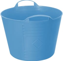 Flexibele kuip / emmer - 2x - blauw - 15 liter - kunststof - 35 x 28 cm - met handvatten — thumbnail 3