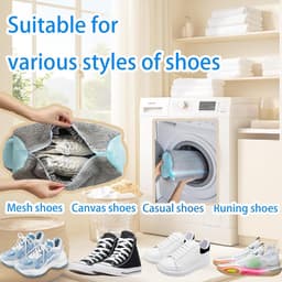 Wasmachine Tas voor Schoenen Sneakers en Sportschoenen - 360° Reiniging - Herbruikbaar - 2 Stuks — thumbnail 5