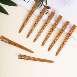 24 stuks Duck Bill Clips Bruin Metaal voor Haarstyling en Kleuren — thumbnail 3