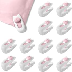12 x Dekbedclips, antislip dekbedovertrekclips, lakensclips, wasknijpers (12 wit) — thumbnail 1