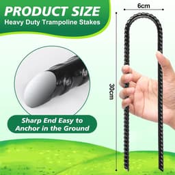 SnelShoppen - Pack van 8 Grondankers voor Trampoline, Tent, Rvs Grondankers, 30 cm Lang, 6 cm Breed, Stormbestendig, Voor Extreem Harde Grond — thumbnail 2