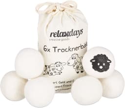 24 x drogerballen XXL - wasdrogerballen schaapwol - dryer balls - wit — thumbnail 5