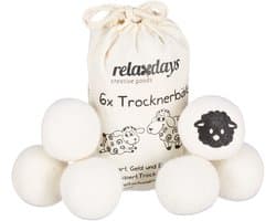 24 x drogerballen XXL - wasdrogerballen schaapwol - dryer balls - wit