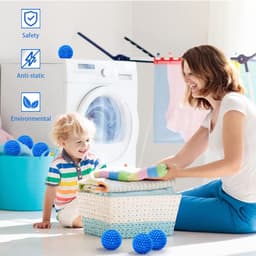 Wasmachine Droger Ballen - Herbruikbaar - 6 stuks - Blauw — thumbnail 2
