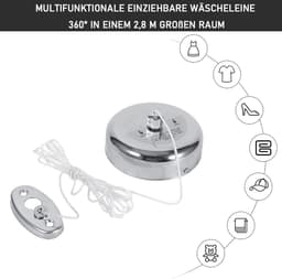Pull-out Clothesline 304 Stainless Steel, Retractable Clothesline, 2.8m Nylon Thread, Suitable for Room, Balcony, Retractable Clothesline — thumbnail 4