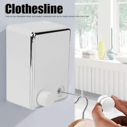 Allecto Plus - Intrekbare waslijn voor balkon - Roestvrij stalen touw - Verstelbaar - 138 voet - Wandmontage - Duurzaam en heavy-duty - Kleding droogrek - Wasdroger voor buiten - Extra stevig - Lange levensduur — thumbnail 2