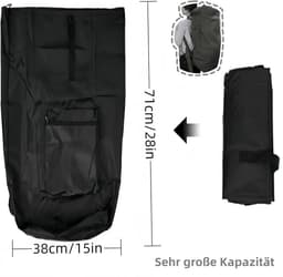 Rugzak Waszak voor Camping en Reizen - Waszak Plunjezak Vuile Was Deur - Zwart — thumbnail 5