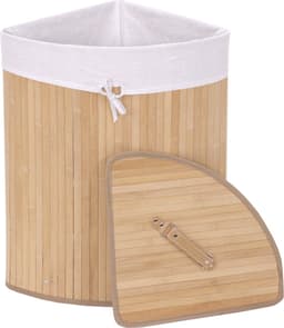 Hoekwasmand MCW-C21, Wasbox wasmand, bamboe 61x48x35cm 50l ~ natuurlijke kleur — thumbnail 2
