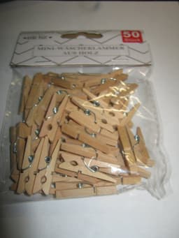 Stern 50 stuks hobby mini wasknijpertjes hout — thumbnail 1