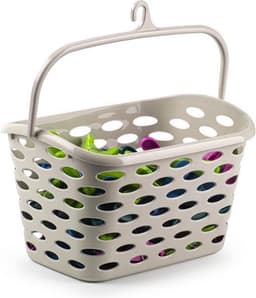 Plasticforte Wasknijpers ophang mandje aan haak - 26 x 15 x 21 cm - beige - kunststof — thumbnail 5