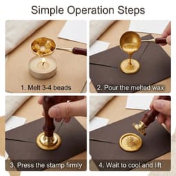 300 Stuks Octagonale Gouden Wasbolletjes met Smeltlepel voor Waskerf, Uitnodigingen, Enveloppen en Cadeausluiting, Creatieve DIY Projecten — thumbnail 2