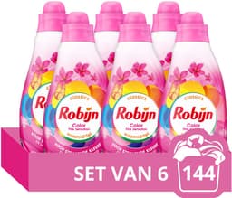 Robijn- Vloeibaar Wasmiddel - Klein & Krachtig - Pink Sensation - 6 flessen - 144 wasbeurten — thumbnail 1