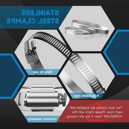 Flexibele aluminium afvoerslang - 5 meter met slangklemmen - Voor ventilatie en afvoer — thumbnail 2