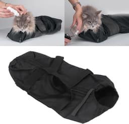 Huisdier Waszak voor Katten 46 x 24 cm, Krab- en Bijtbestendig, Zwart, Ideaal voor Badderen en Verzorging — thumbnail 3