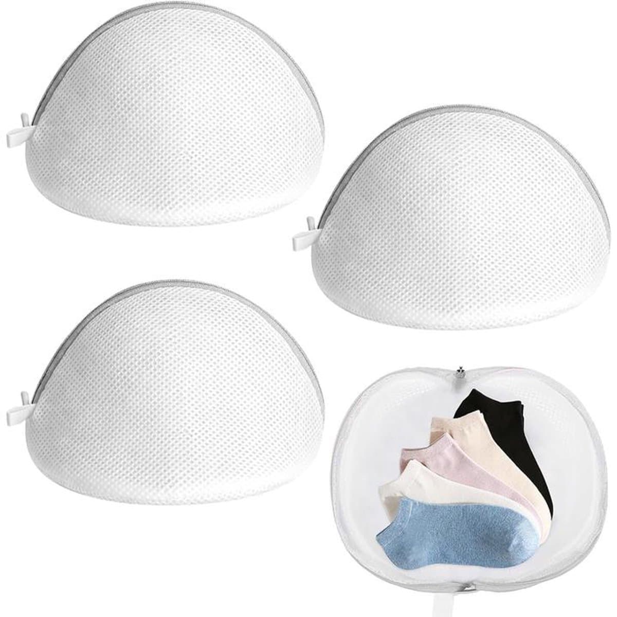 BH-waszakje - waszak - 4 stuks - 18*15 cm - mesh waszakken - wasmachine zakken - Lingerie Waszakjes met Rits - ondergoed wasnet voor dames - herbruikbare - voor intiem ondergoed - kledingbescherming - grijs — afbeelding 1