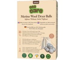 AAHOOS ECOCARE - XL Drogerballen 6 Stuks - 100% Merinowol - Handgemaakt - Herbruikbaar