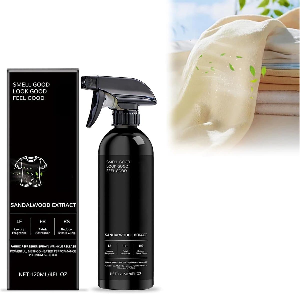 Intensieve geur spray voor textiel, 120 ml, frisse geur, antistatisch effect en snel in gebruik voor alle stoffen — afbeelding 1