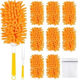 Herbruikbare 360° Wasbare Duster Set van 12 Stuks met Handvat en Waszak - Superzacht voor Meubels, Keuken en Auto — thumbnail 1