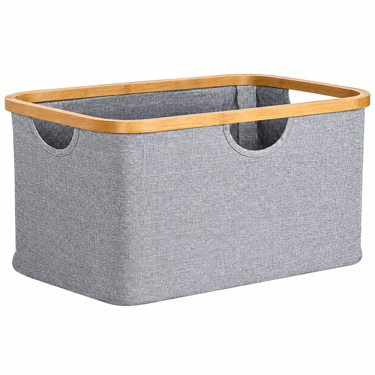 Livora Opvouwbare Wasmand – 40 Liter – Wasmand Kleding – Opbergmand – Grijs Beige – Linnen – Rechthoekig — afbeelding 1
