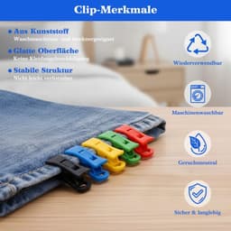 Sokkenklemmen set van 100 stuks - Antislip sokkenclips - Sokkenhouder - Was-organizer - Sokkensorteerder - Duurzaam materiaal - Sokkenclip — thumbnail 3
