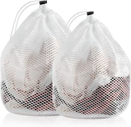 Set van 2 wasnetten met trekkoord voor delicate kleding, sokken en lingerie - Ideaal voor de wasmachine en op reis (50x60 cm / 60x80 cm) — thumbnail 1
