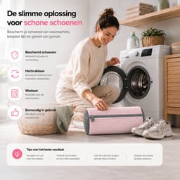 BOTC Schoenwaszak - Waszak voor schoenen - 2 stuks - Herbruikbaar - Wasmachine&Droger - voor Sneakers en Tennisschoenen - Lichtroze — thumbnail 4