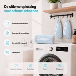 BOTC Schoenwaszak - Waszak voor schoenen - 2 stuks - Herbruikbaar - Wasmachine&Droger - voor Sneakers en Tennisschoenen - Lichtblauw — thumbnail 3