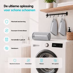 BOTC Schoenwaszak - Waszak voor schoenen - 2 stuks - Herbruikbaar - Wasmachine&Droger - voor Sneakers en Tennisschoenen - Grijs — thumbnail 3