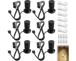 6 stuks mini-led-spots, 1 W, 360 graden draaibaar, voor binnen, kastverlichting, dimbare kleine accentverlichting, spotlight voor sieraden, hal, vitrinekasten (4000 K neutraal licht)