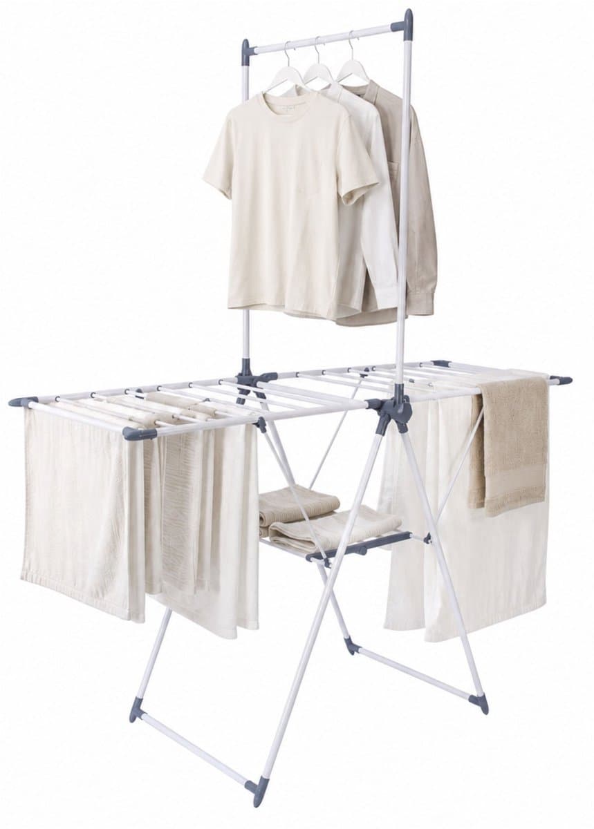Wasrek Inklapbaar – Staand Droogrek – 35 Meter Drooglengte – Extra Groot – Zwart/Grijs – Ruimtebesparend — afbeelding 1