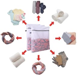 Waszakjes voor Wasmachine – Fijnmazige Wasnetten met Rits – Set van 3 — thumbnail 2