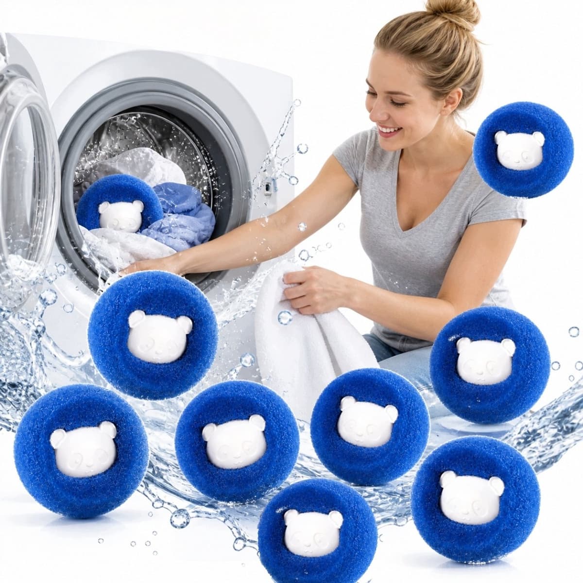 8x Wasmachines Ballen voor Dierenharen en Pluisjes — afbeelding 1